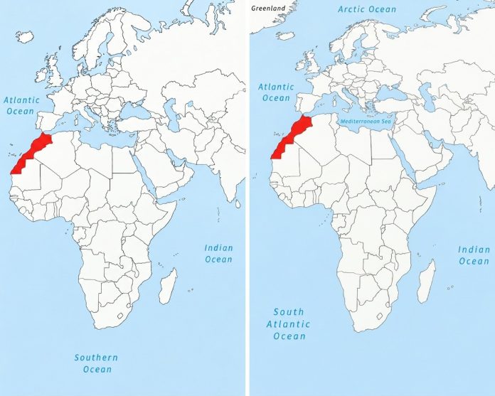 Nouvelle carte du monde le Maroc apparaît sous un autre regard Nouvelle carte du monde : le Maroc apparaît sous un autre regard